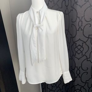 White Tie-Neck H&M Blouse